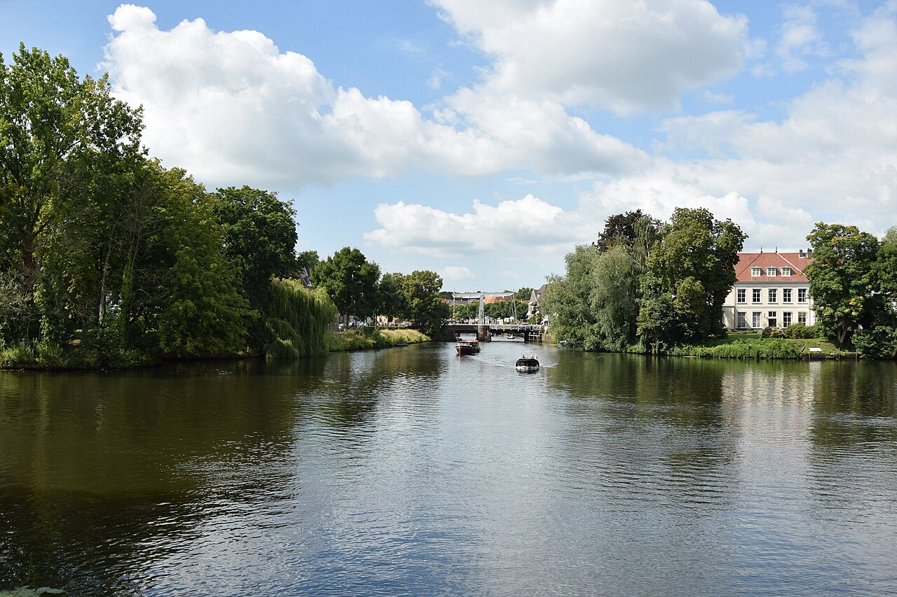 De waterwegen bij de Thorbeckegracht in Zwolle.