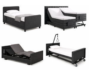 Diverse seniorenbedden waaronder een comfort seniorenbed, elektrisch verstelbaar seniorenbed, hoog-laag zorgbed en senioren boxspring.